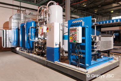 Adsorption oxygen unit for cylinder filling